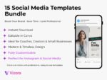 15 Canva Social Media Templates – Instagram & Facebook Marketing Bundle (Editable Posts & Stories)